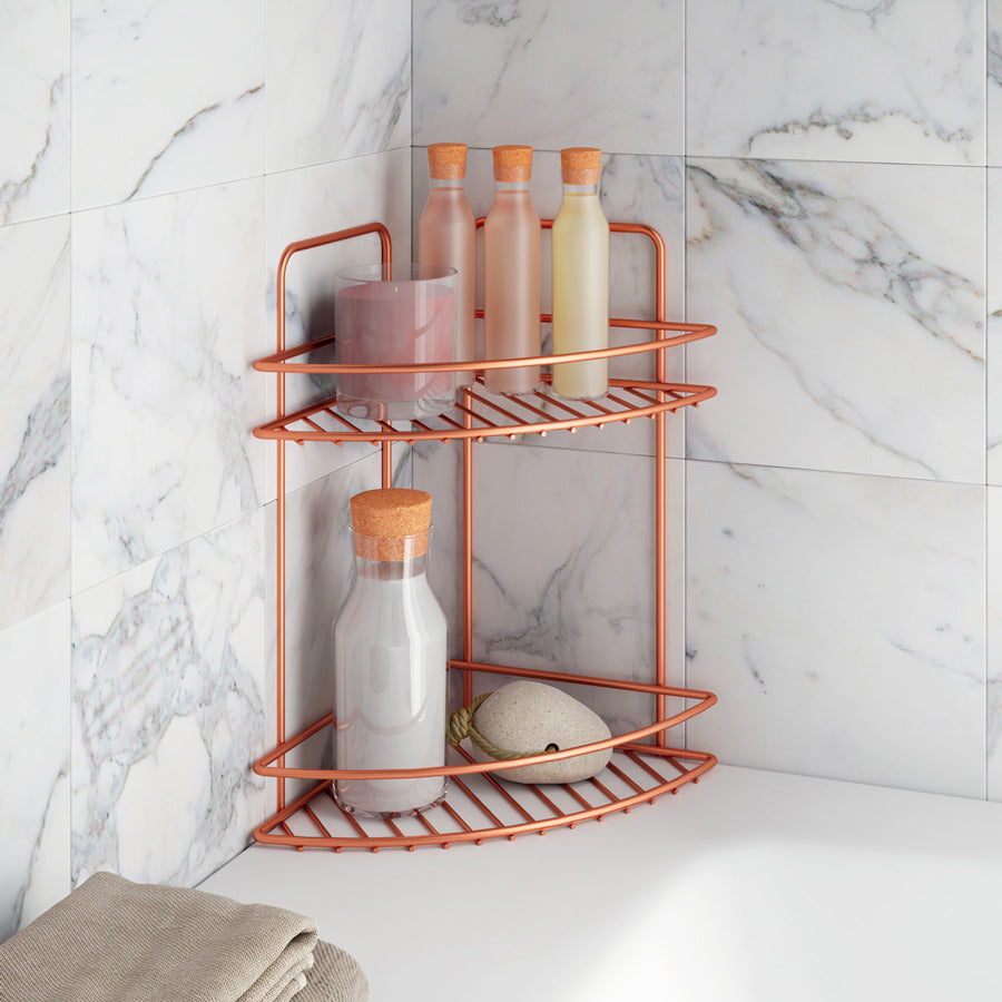 Reflex 2-Tier Corner Shelf - Copper