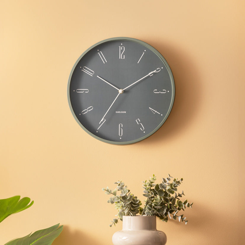 Regal Numbers Wall Clock 30cm - Jungle Green