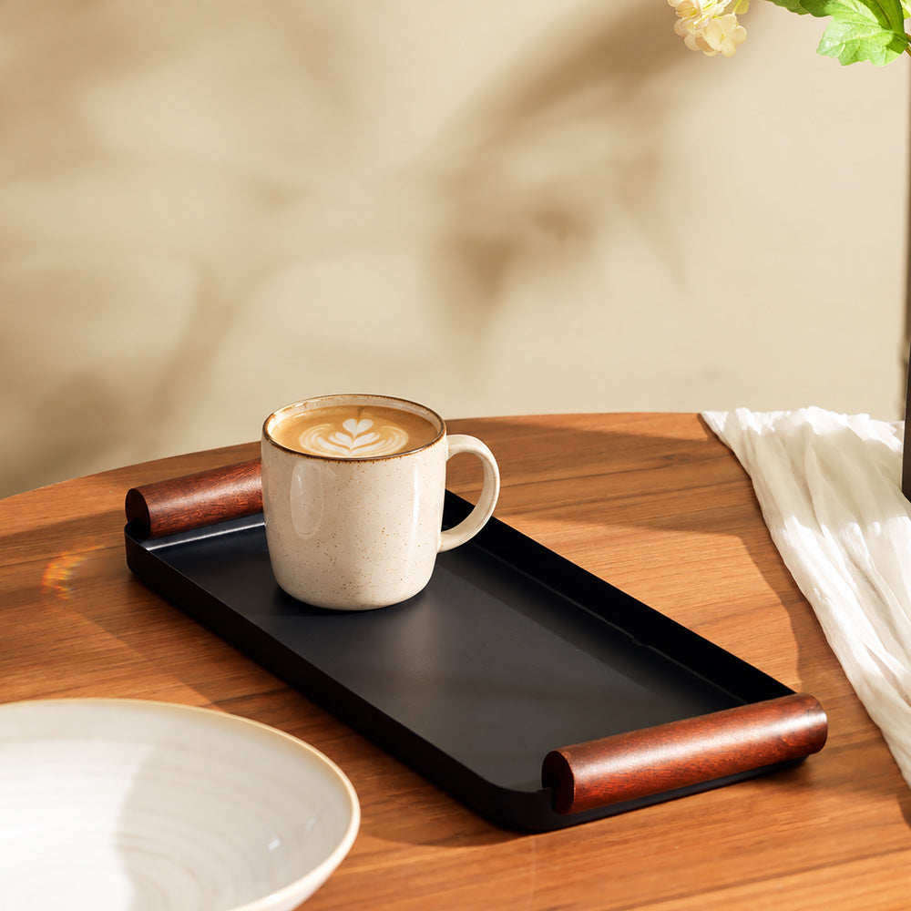 Regale Metal & Wood Serving Tray Large - Navy