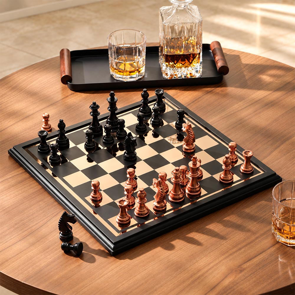 Regalia Tabletop Chess Set - Monochrome