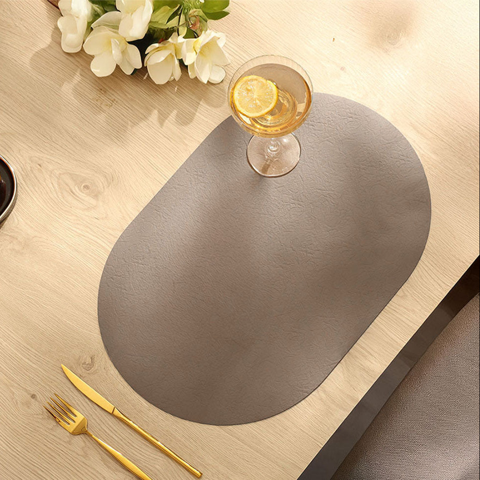 Relevo Curved Faux Leather Placemats, Set of 2 - Firewood
