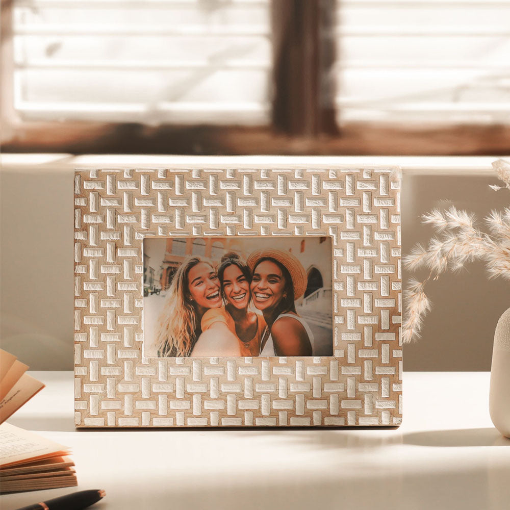 Relief Wooden Photo Frame Medium - Birch