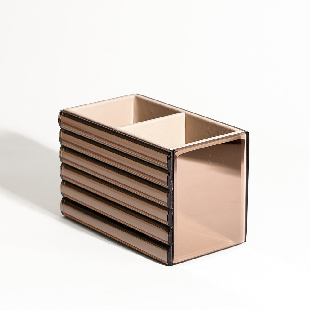 Rena Glass Duo Organizer  - Metallic Bronze