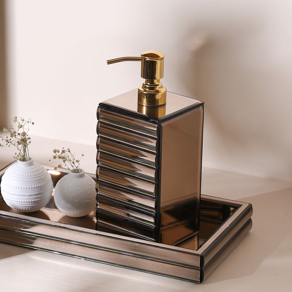 Rena Glass Soap Dispenser - Metallic Bronze