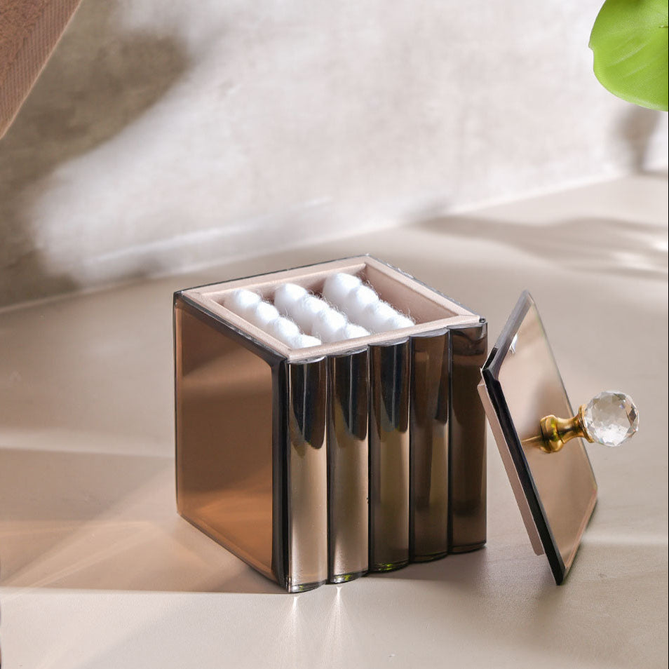 Rena Glass Storage Jar  - Metallic Bronze