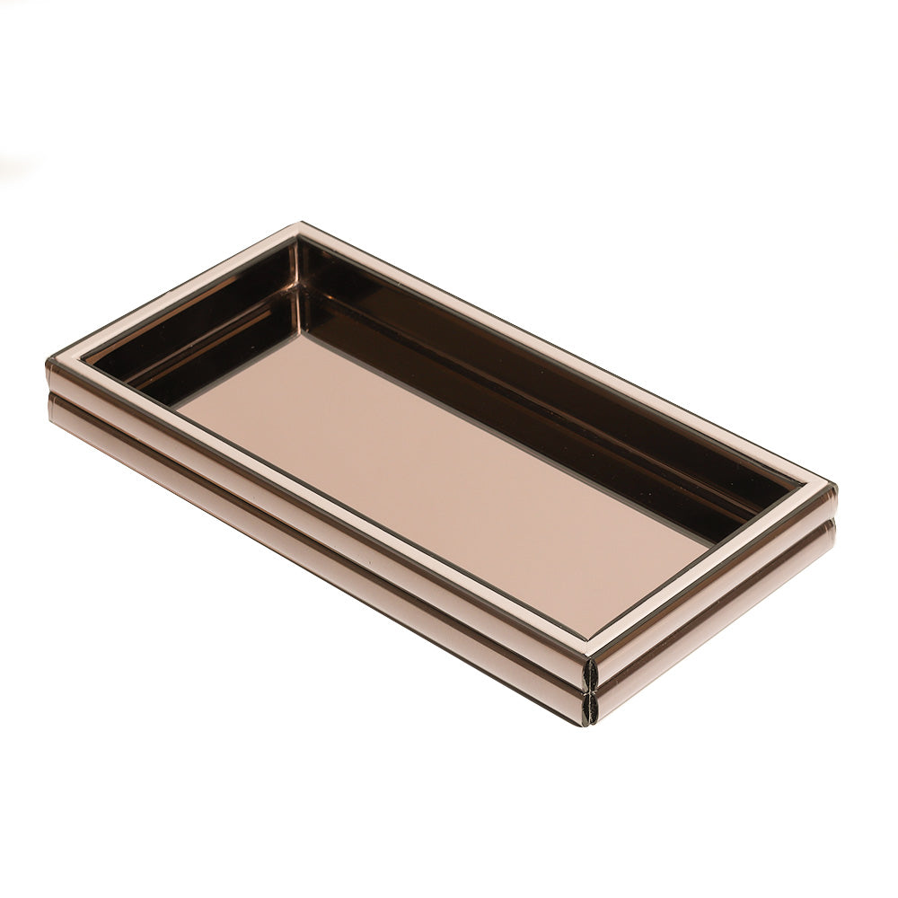 Rena Glass Vanity Tray  - Metallic Bronze