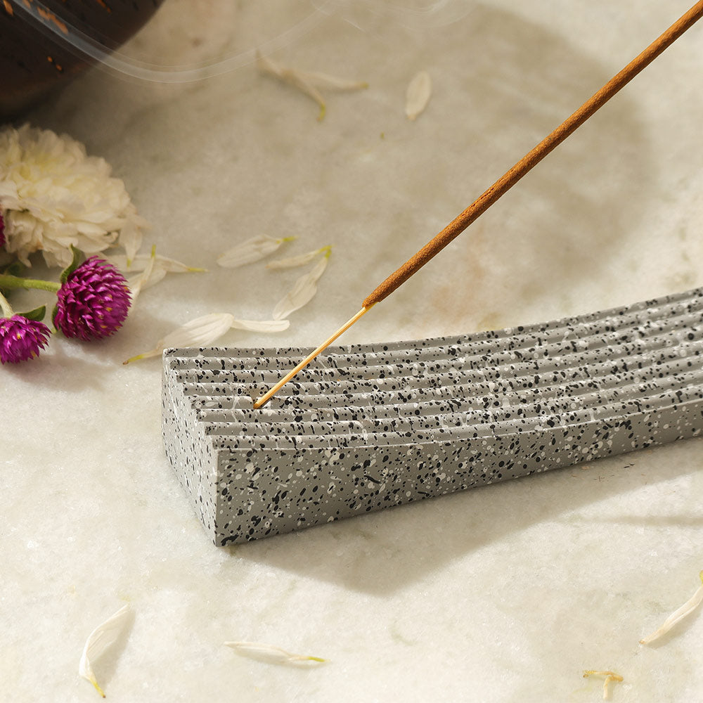 Repose Concrete Incense Holder - Speckled Grey