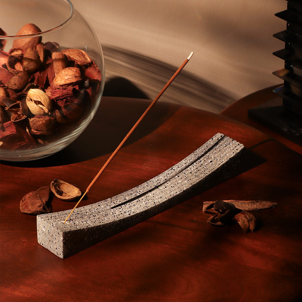 Repose Concrete Incense Holder - Speckled Grey