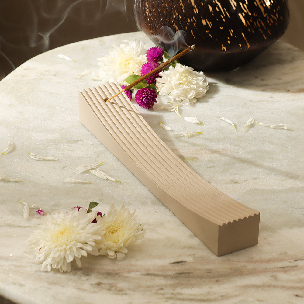 Repose Concrete Incense Holder - Taupe