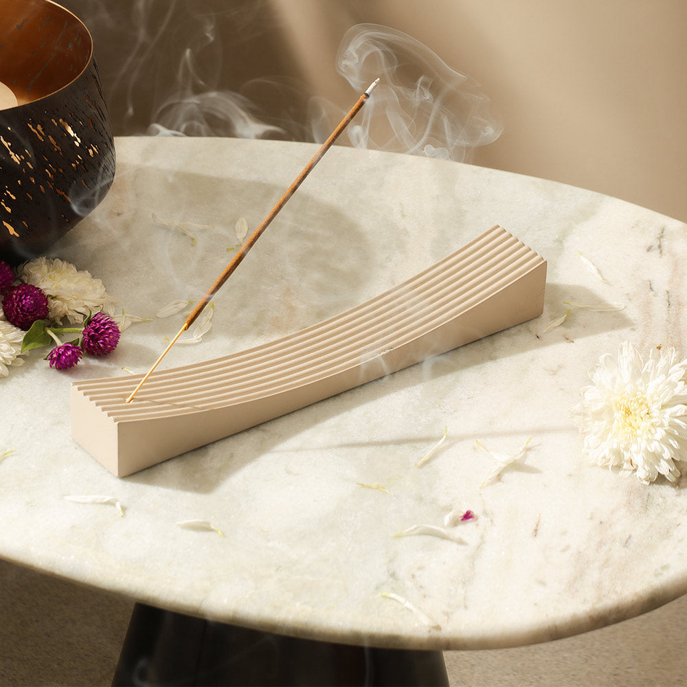 Repose Concrete Incense Holder - Taupe