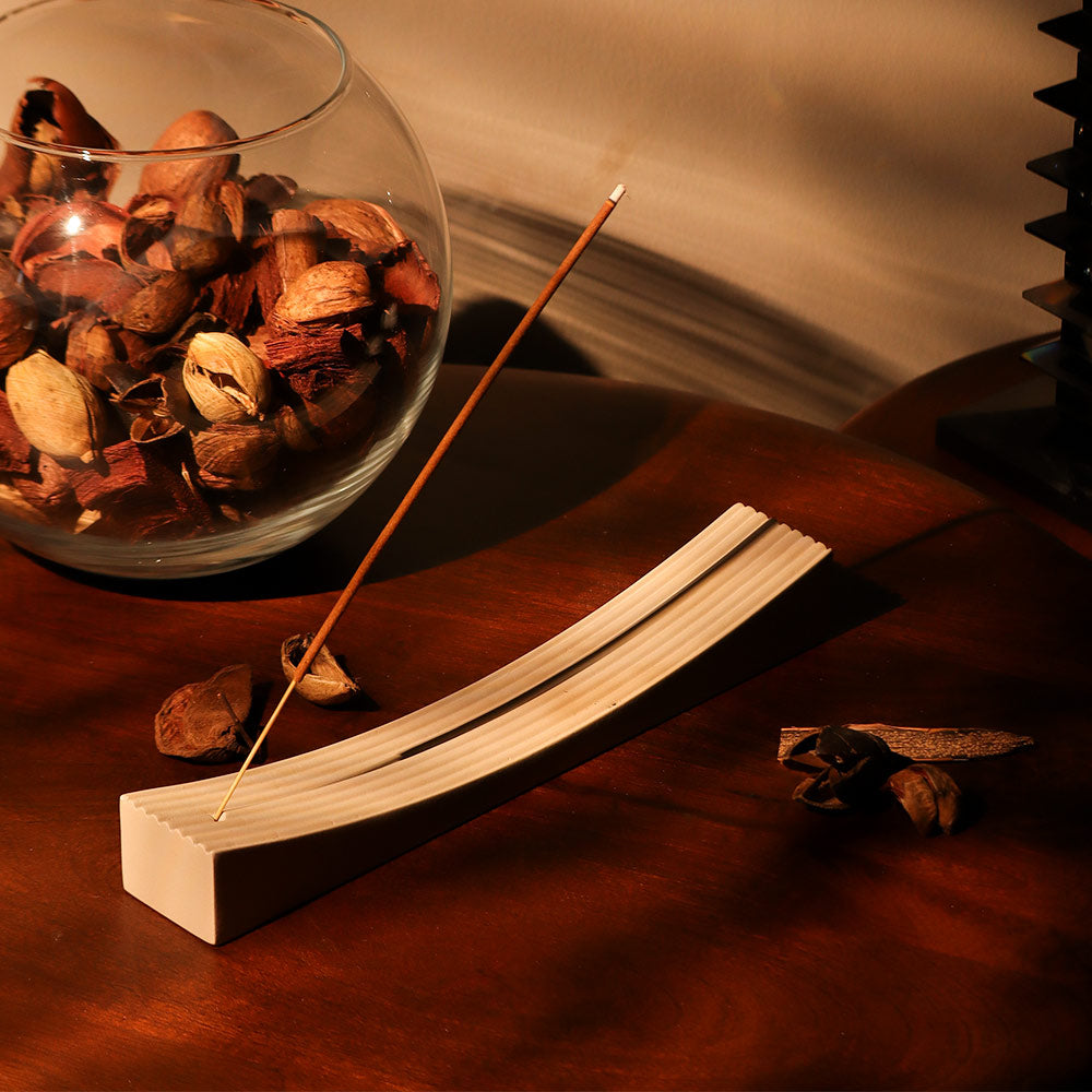 Repose Concrete Incense Holder - Taupe
