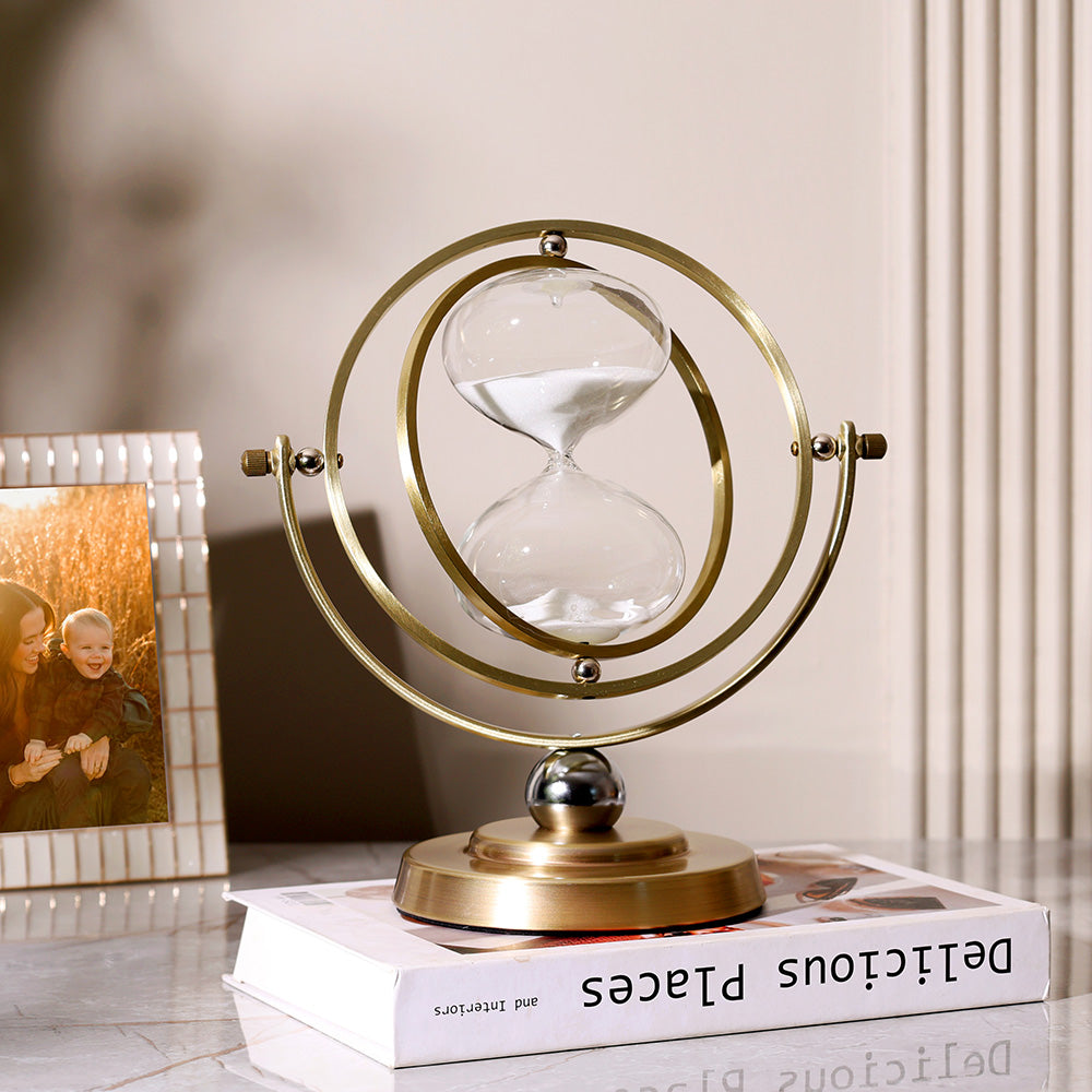 Retro Hourglass with Metal Stand - Brass