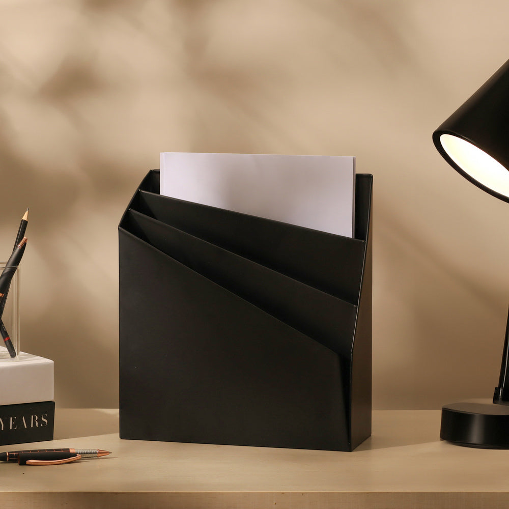 Retro Metal Magazine Holder - Black