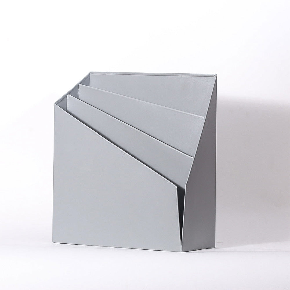 Retro Metal Magazine Holder - Grey