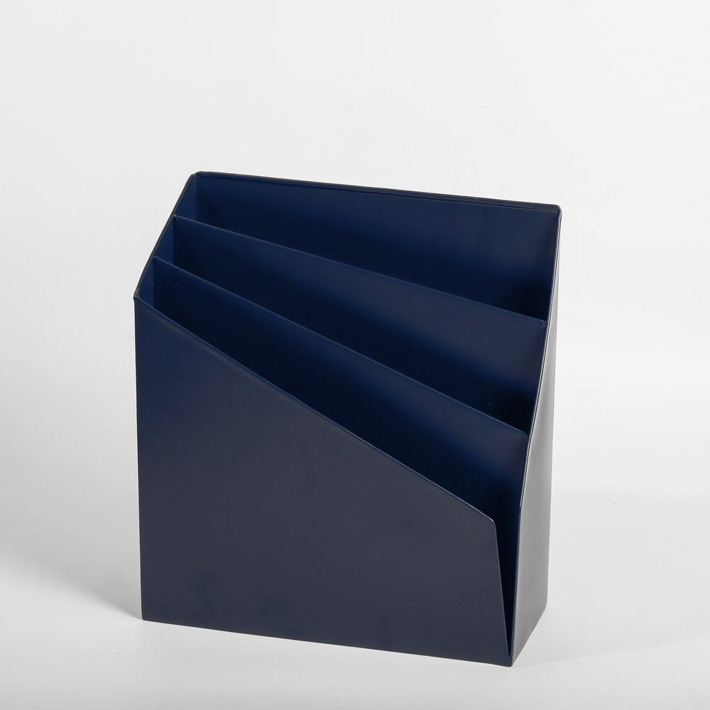 Retro Metal Magazine Holder - Ink Blue