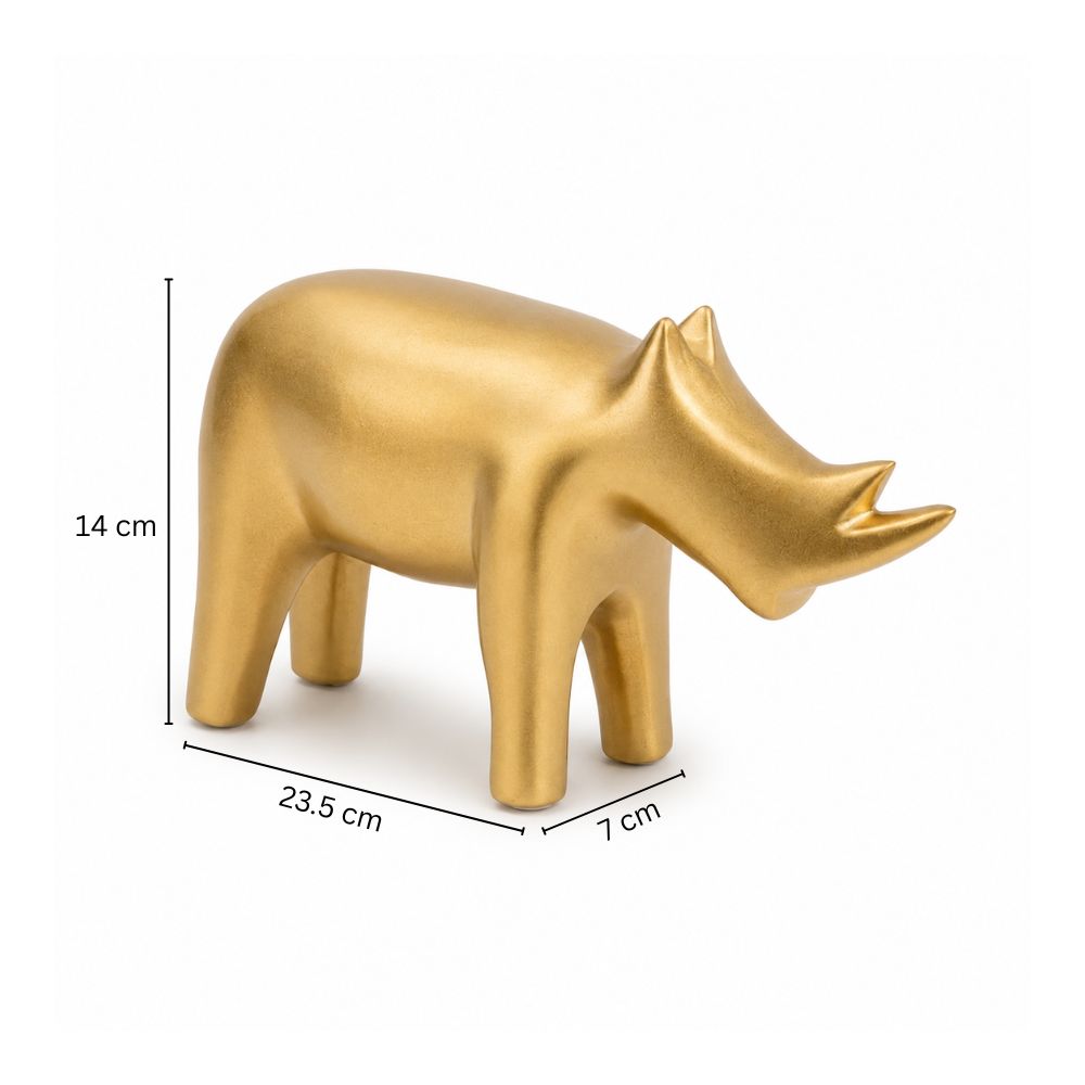 Rhino Decor Sculpture - Gold