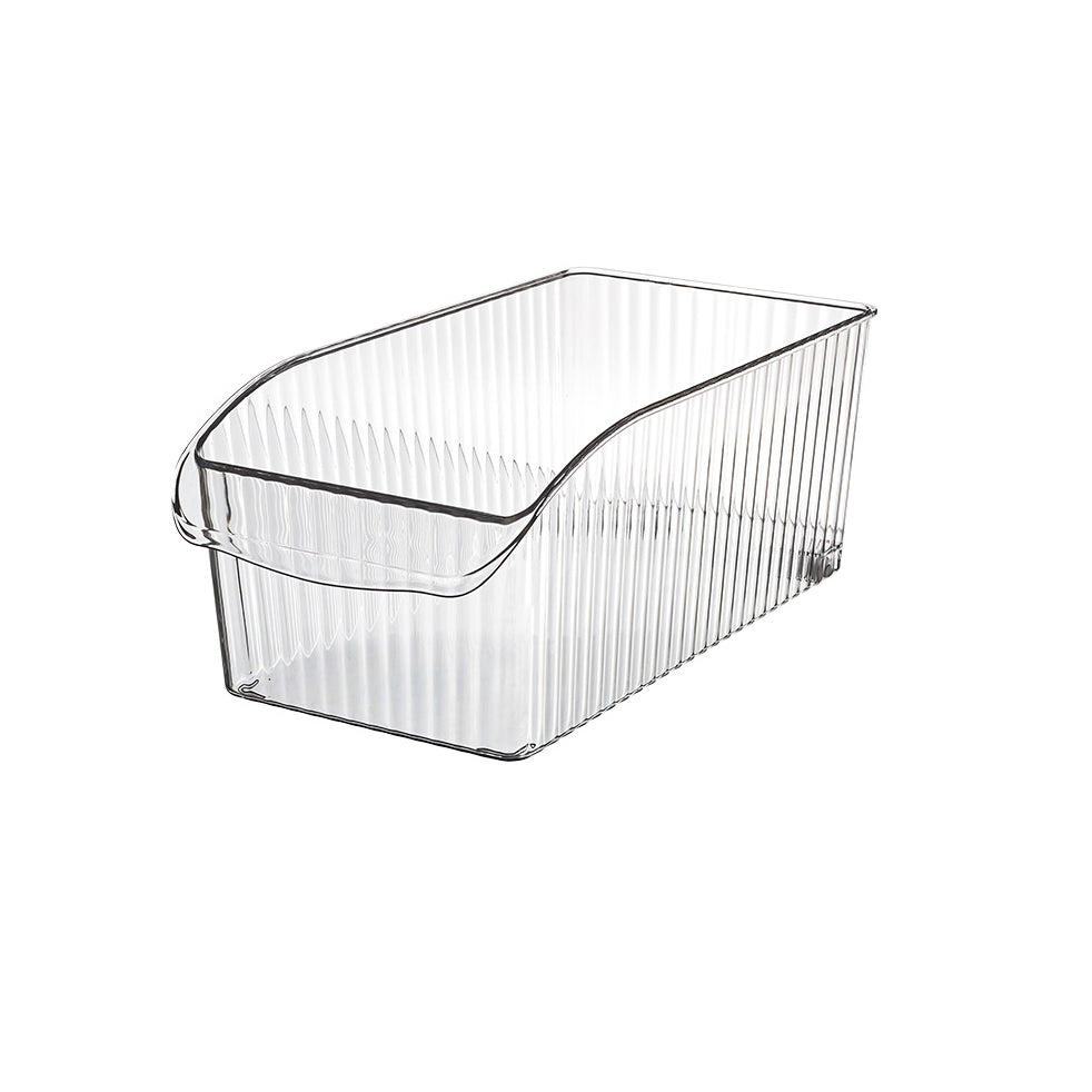 Ribbed Deep Fridge Storage Bin - Clear