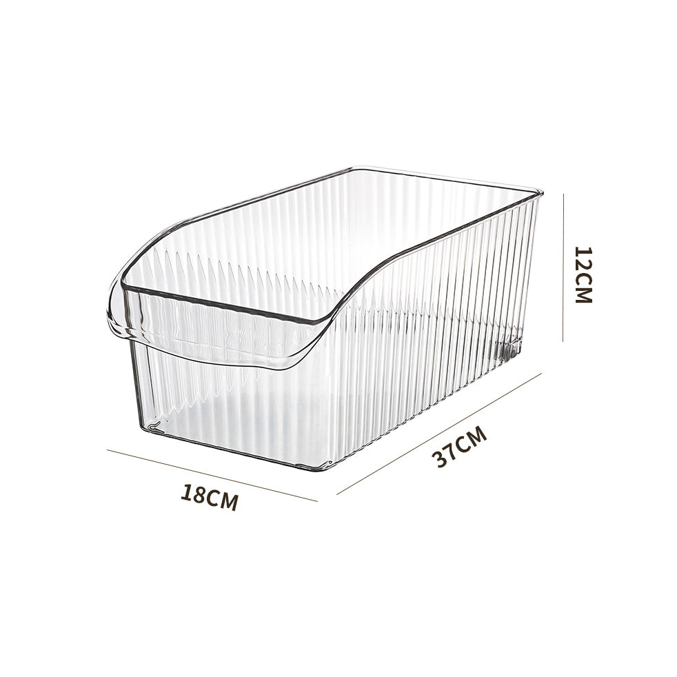 Ribbed Deep Fridge Storage Bin - Clear