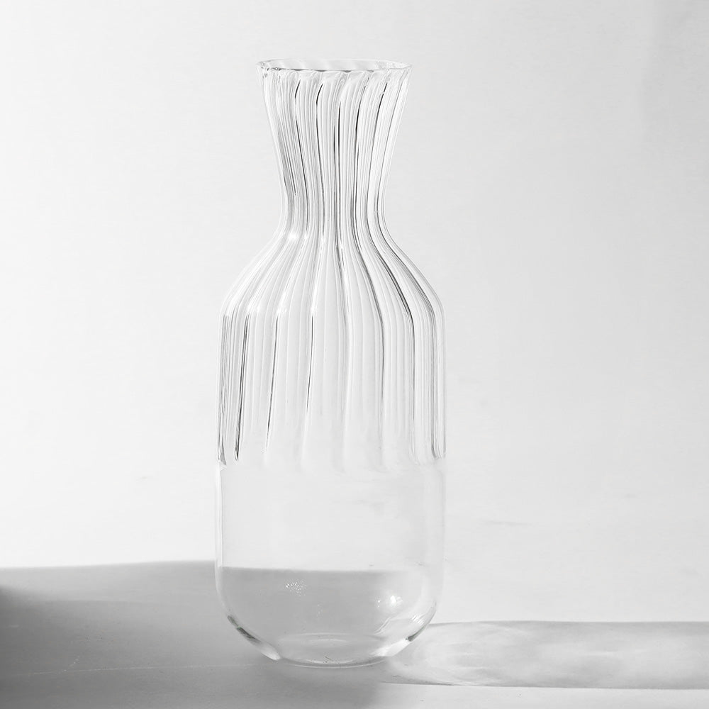 Ribbed Glass Carafe - Clear