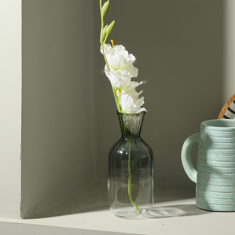 Ribbed Glass Carafe - Shaded Grey