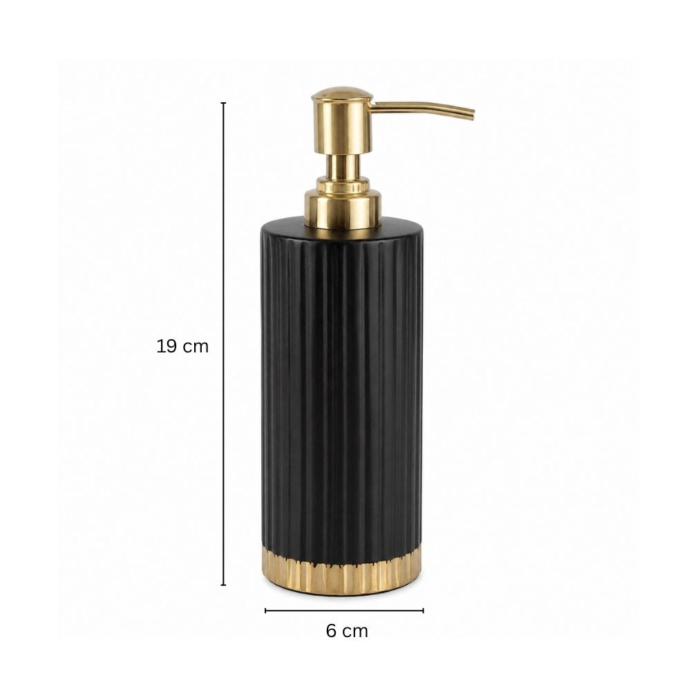 Ribbed Soap Dispenser - Black Gold