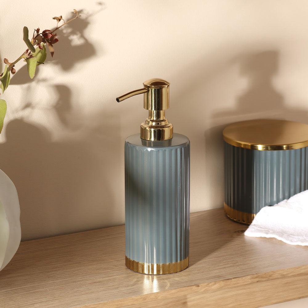 Ribbed Soap Dispenser - Grey Gold