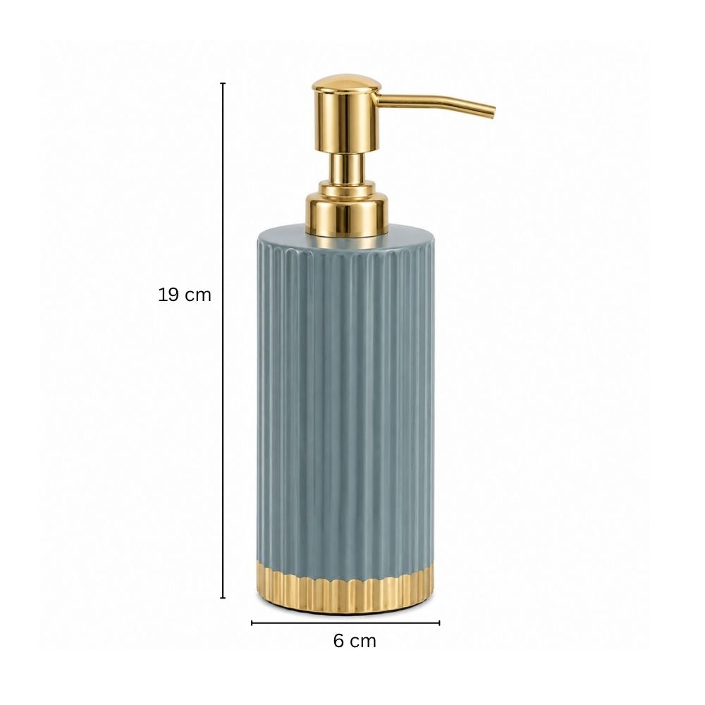 Ribbed Soap Dispenser - Grey Gold