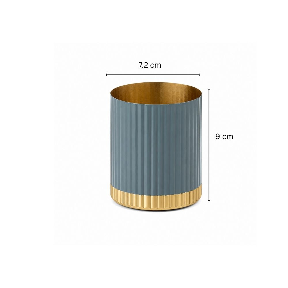 Ribbed Toothbrush Tumbler - Grey Gold
