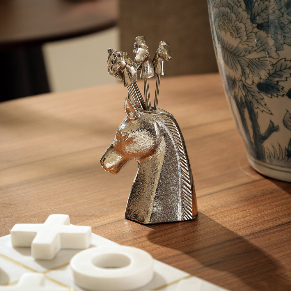 Rider Appetizer Picks, Set of 6 - Silver
