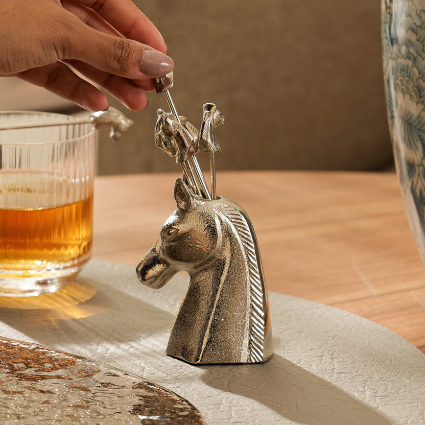 Rider Appetizer Picks, Set of 6 - Silver