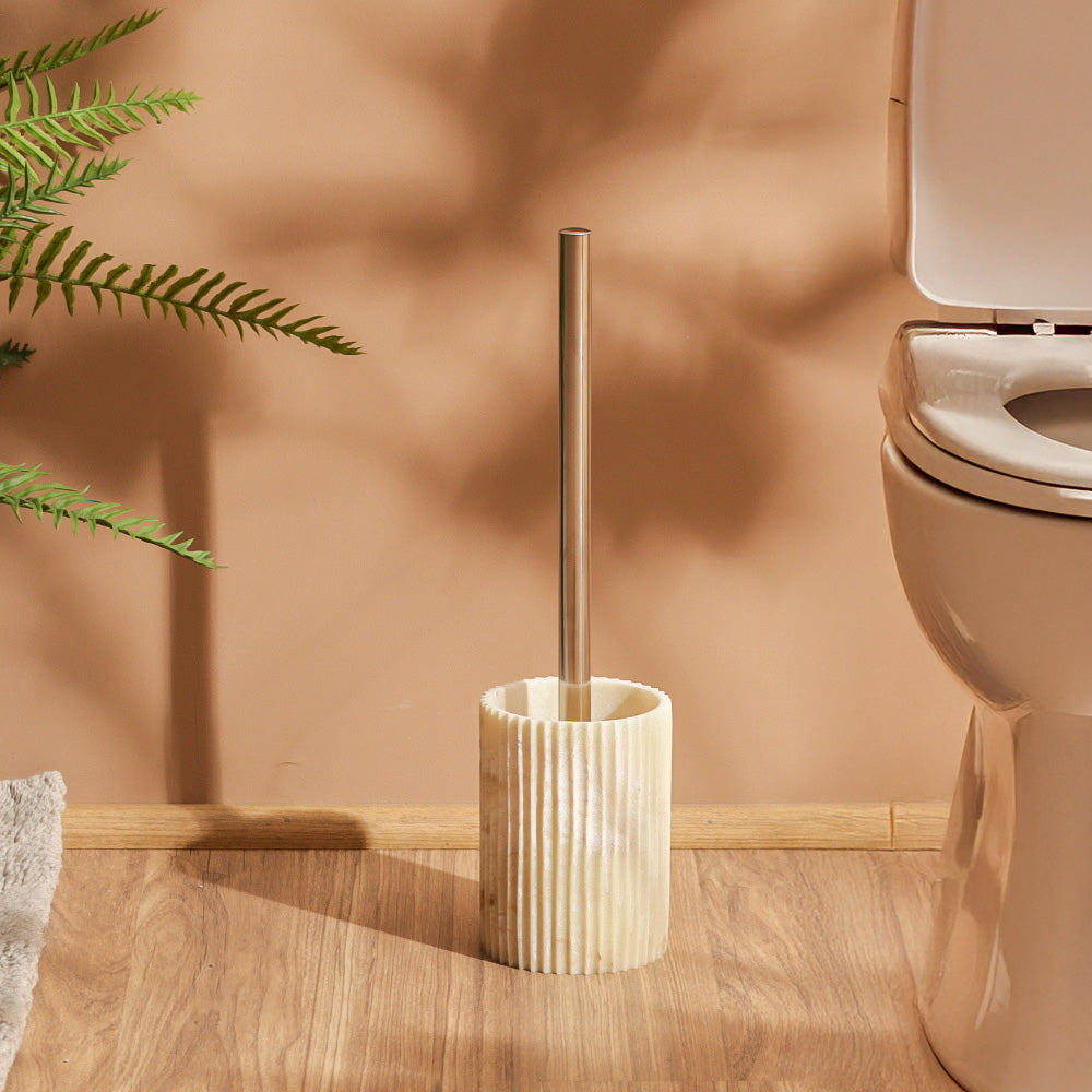 Ridge Toilet Brush - Marbled Ivory