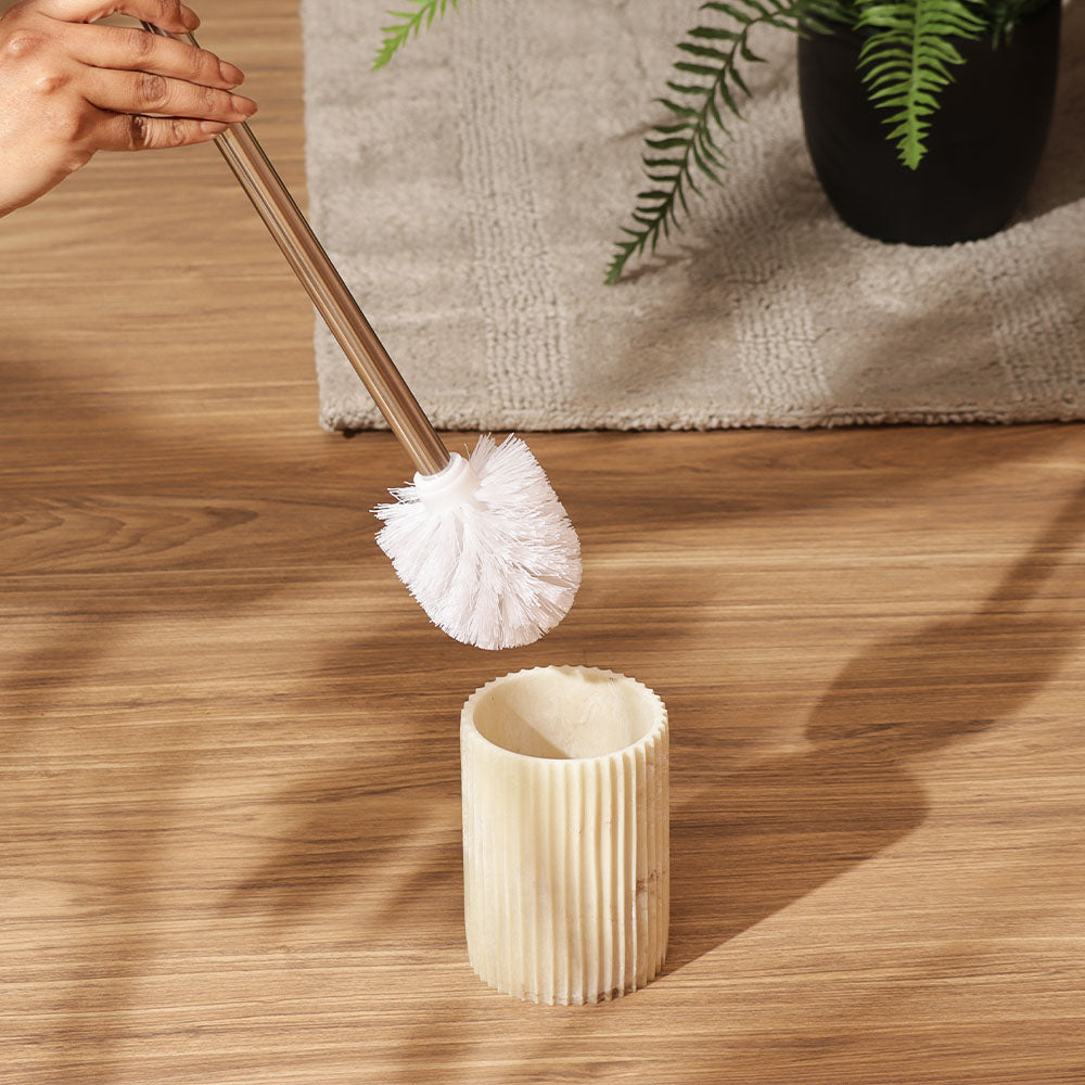 Ridge Toilet Brush - Marbled Ivory