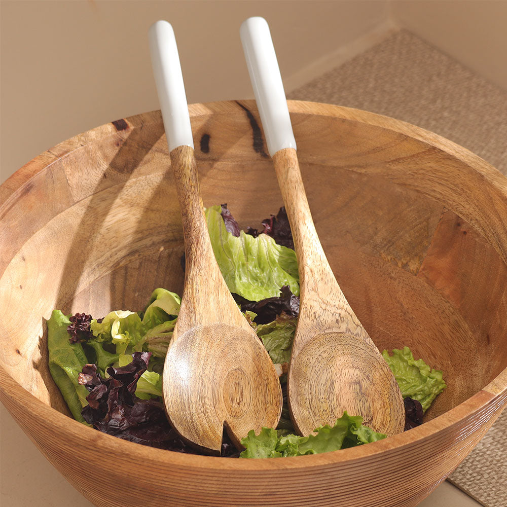 ESQ Living Riko Mango Wood Serving Set - Periwinkle