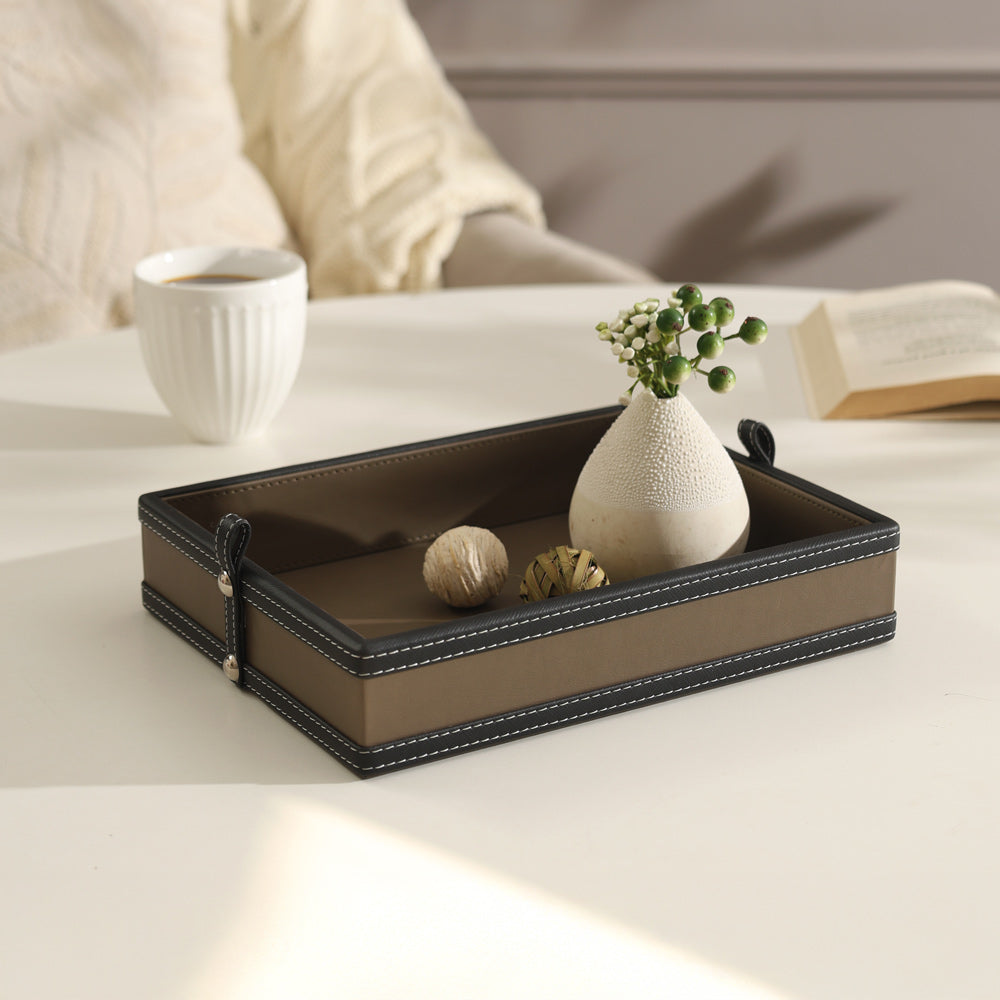 Rivet Decorative Tray Small - Cedar Black