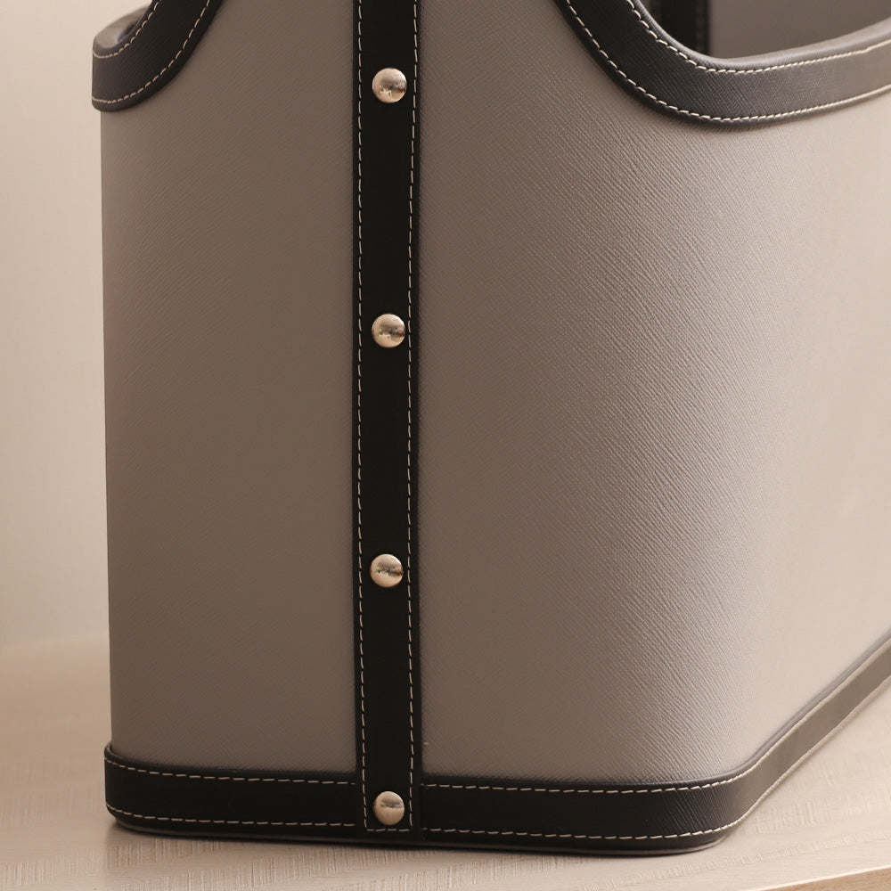 Rivet Magazine Basket - Grey Black