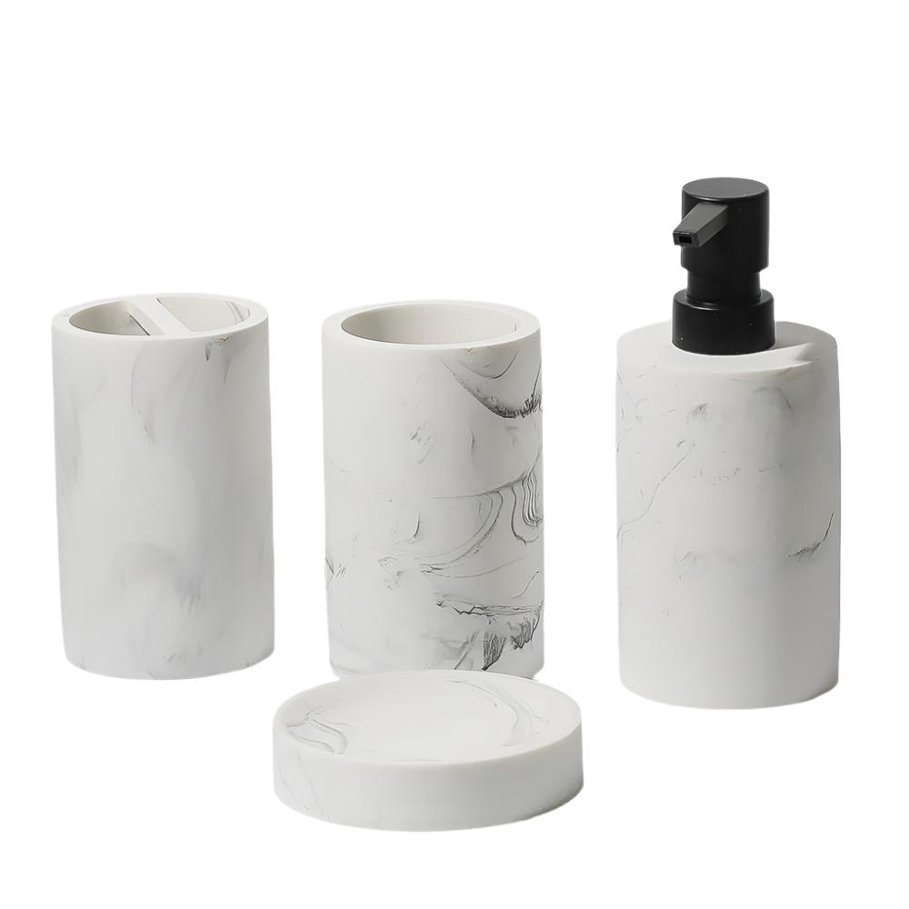 Roca 4-piece Bathroom Set - Marbled White