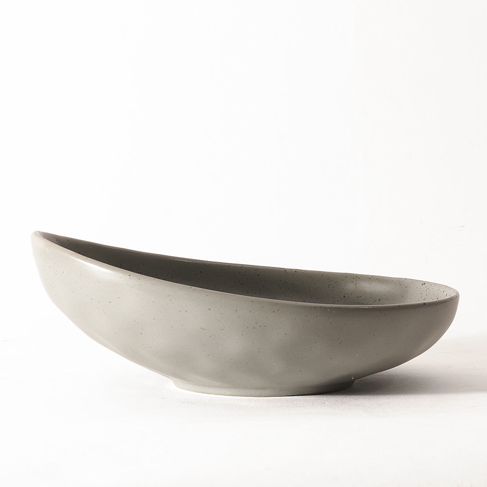 Roya Shallow Medium Bowl - Speckled Grey
