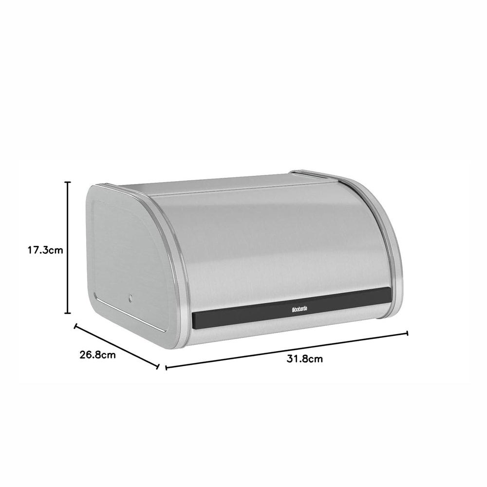 Roll Top Bread Bin Medium - Matte Steel