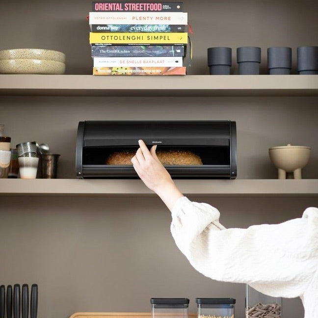 Roll Top Bread Bin Large - Matte Black