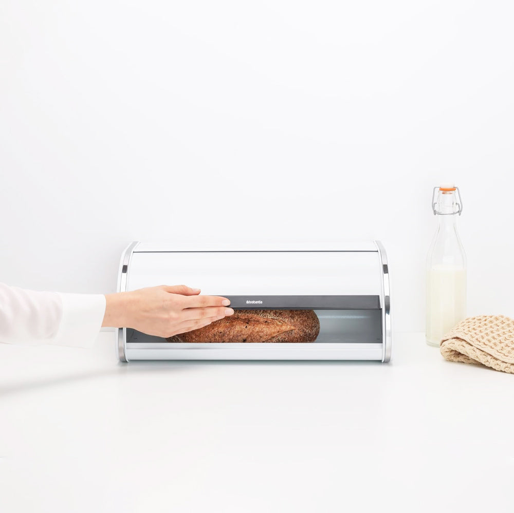 Roll Top Bread Bin Large - White