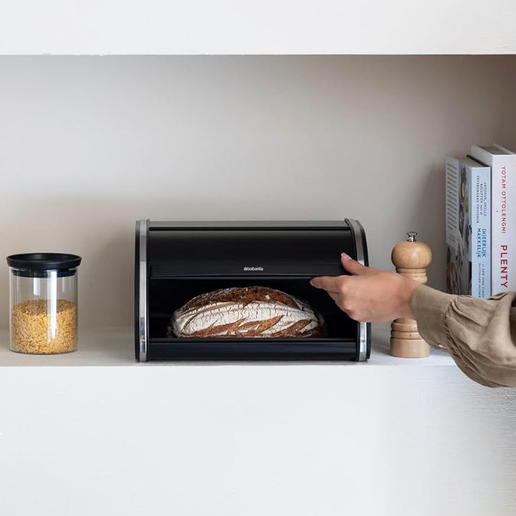 Roll Top Bread Bin Medium - Matte Black