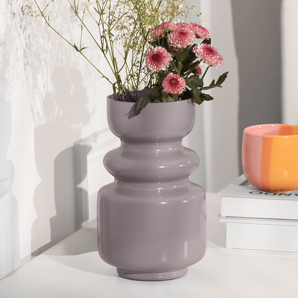 Roma Glass Vase Tall - Basalt Grey