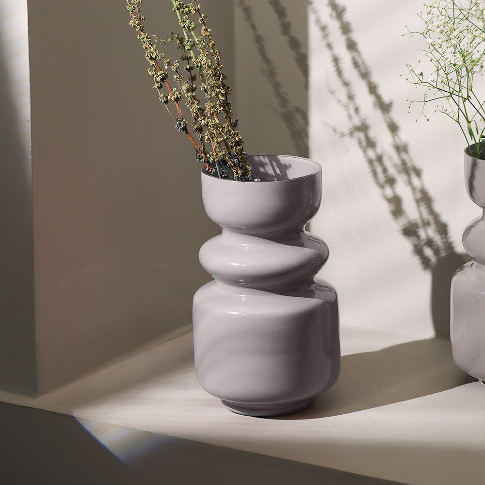 Roma Glass Vase Tall - Basalt Grey