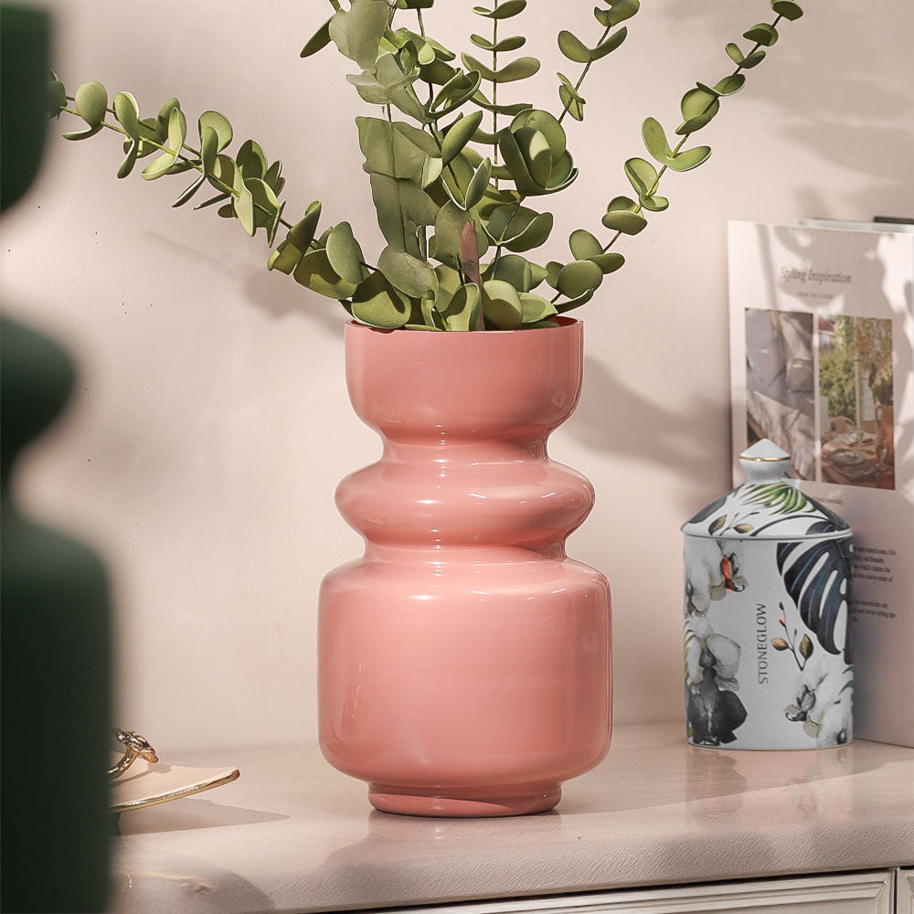 Roma Glass Vase Tall - Quartz Rose