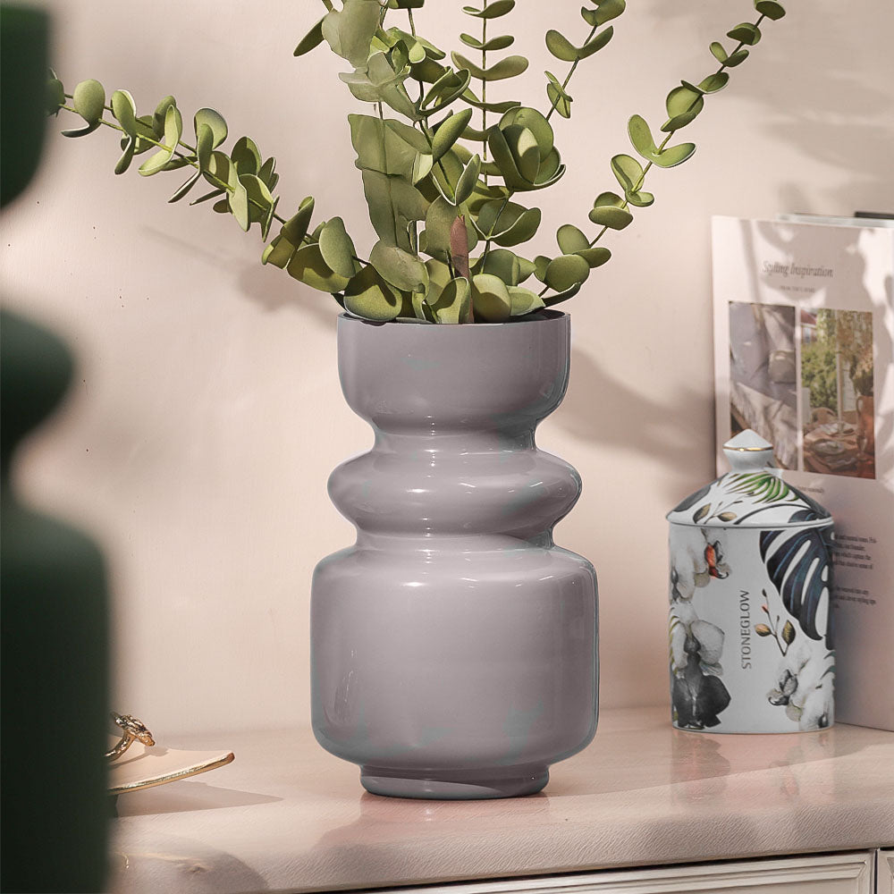 Roma Glass Vase Tall - Basalt Grey