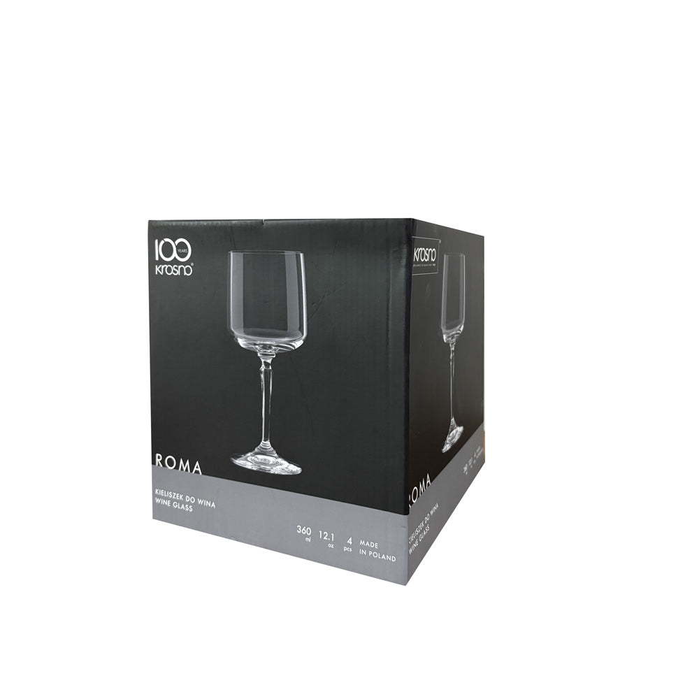 Roma Red Wine Glasses 360ml, Set of 4