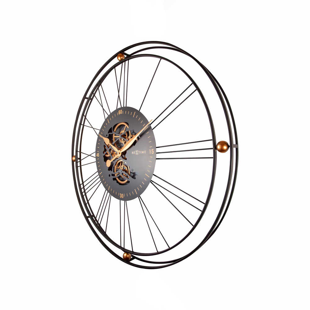 Roman Gear Wall Clock 90cm - Copper