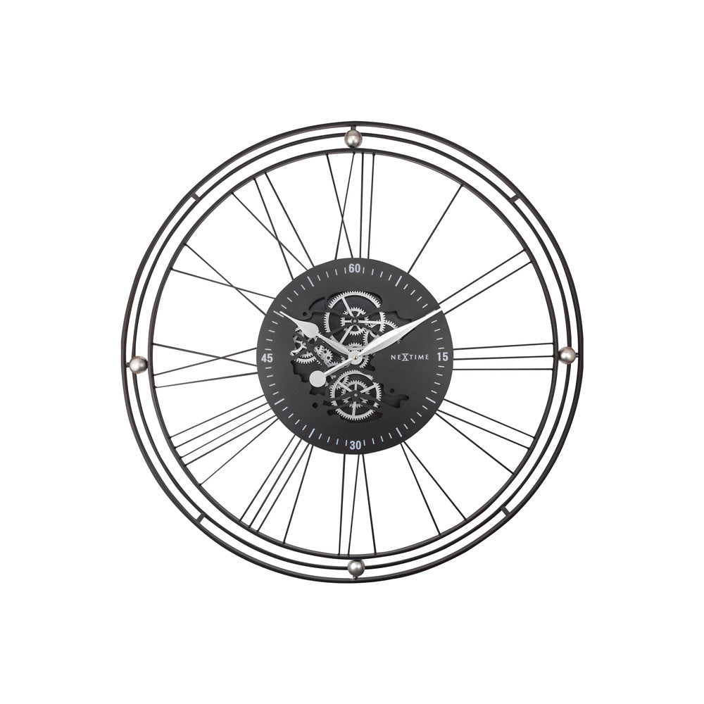 Roman Gear Wall Clock 90cm - Steel