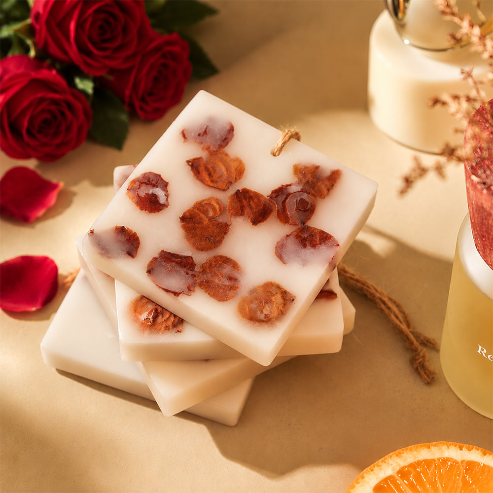 Rose Scented Wax Tablet - Dried Petals