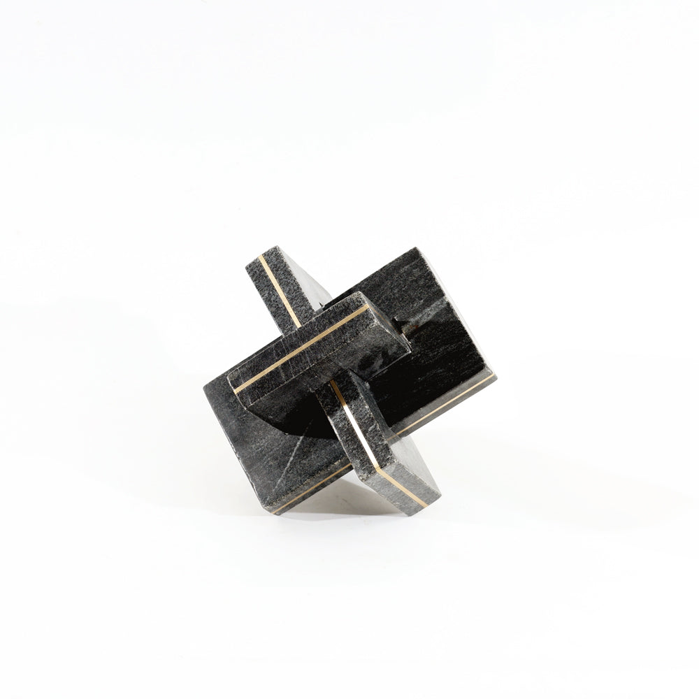 Rosen Knot Marble Sculpture - Black Gold